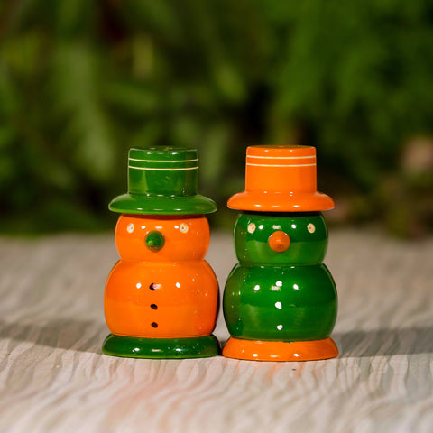 Wooden Salt And Pepper Shaker | Snow Man | Channapatna Product
