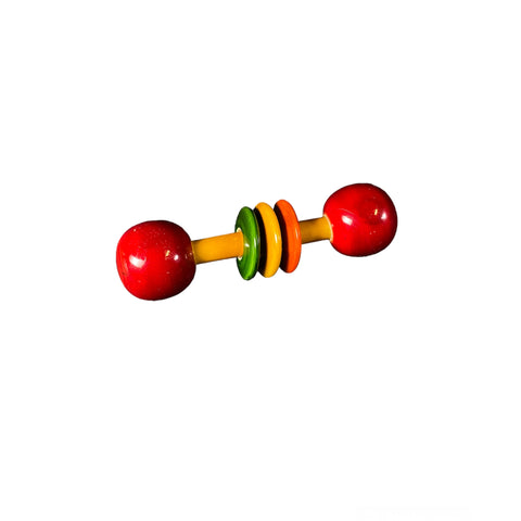 wooden three ring ball rattle