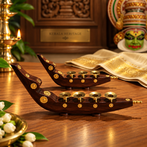 Wooden Chundan Vallam Pen/Pencil Holder | Snake Boat with Holder | Boat with Pen Holder