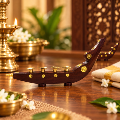 Wooden Chundan Vallam Pen/Pencil Holder | Snake Boat with Holder | Boat with Pen Holder