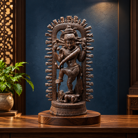 Rosewood Nataraja Idol – Handcrafted Shiva Statue