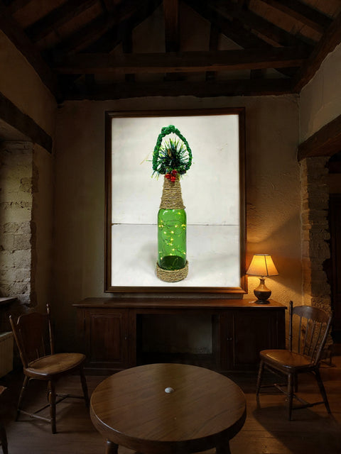 Decorative Bottle With String LED Light | Christmas Decor