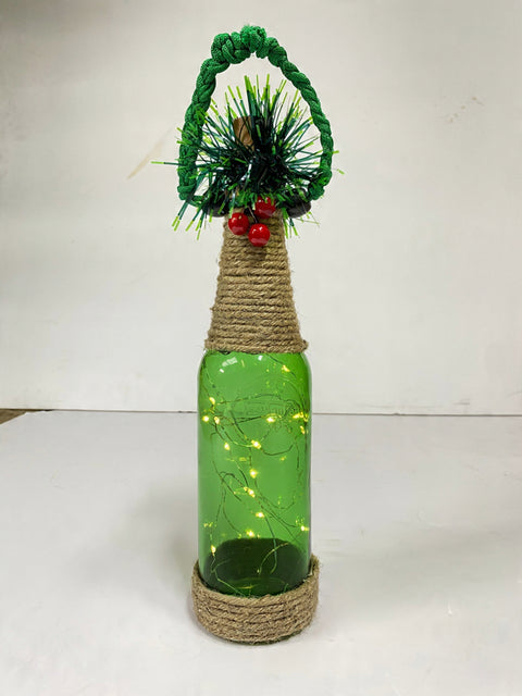 Decorative Bottle With String LED Light | Christmas Decor