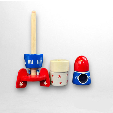 channapatna stacking toy rocket