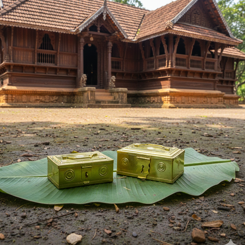 Brass Panapetti / Betel Leaf Box (Vettila Chellam) — Traditional Kerala Housewarming Ceremony Box