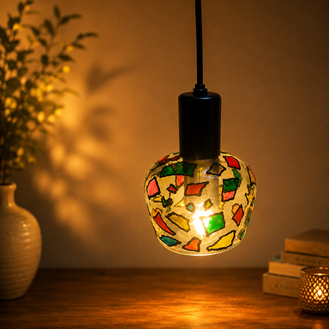 Upcycled Glass Bottle Hanging Lamps