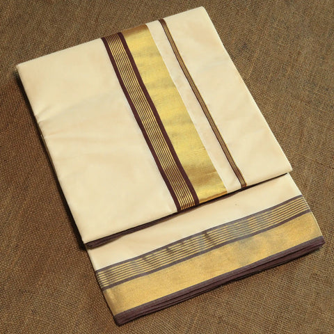 kasavu saree brown border