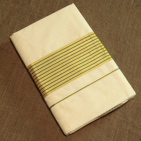 Pure Cotton Saree with Lines in Kasavu | Onam Collections