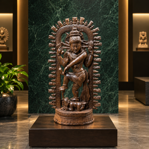 Rosewood Nataraja Idol – Handcrafted Shiva Statue