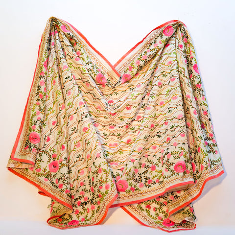 Hand-Embroidered Phulkari Shawl