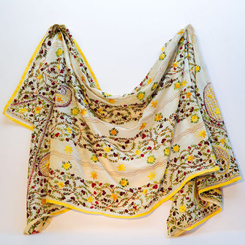 Hand-Embroidered Phulkari Shawl