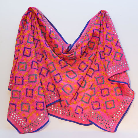 Hand-Embroidered Phulkari Shawl