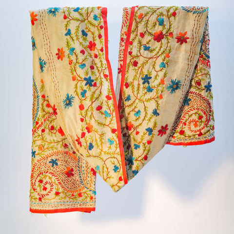 Hand-Embroidered Phulkari Shawl