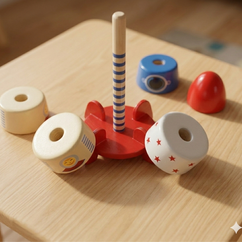 Wooden Rocket | Stacking Toy | Channapatna Toys