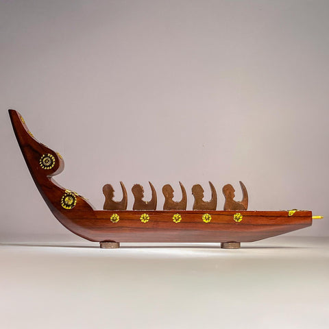 wooden 5 rower boat