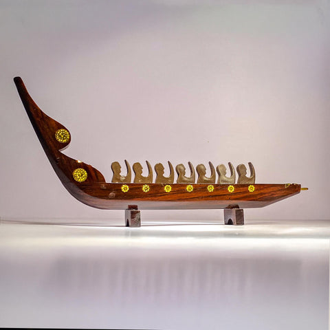 wooden 7 rower boat