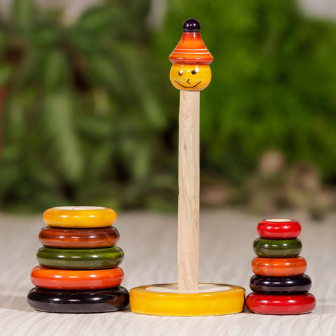 wooden eleven plate stacker