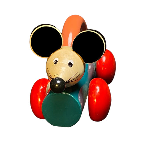 wooden mouse pull along toy