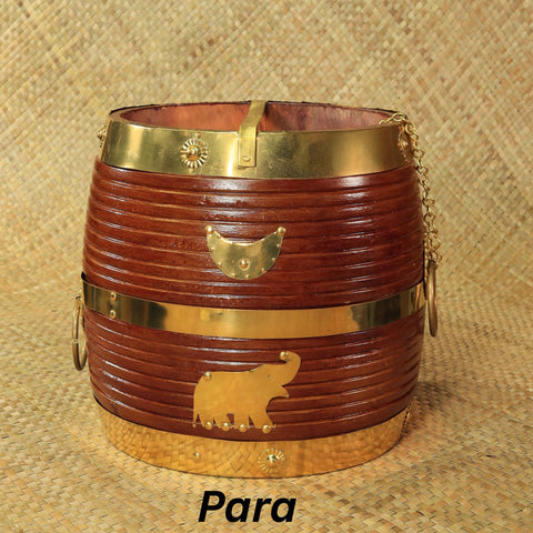 Wooden Para Set | Handcrafted Wooden Para with Brass decorations