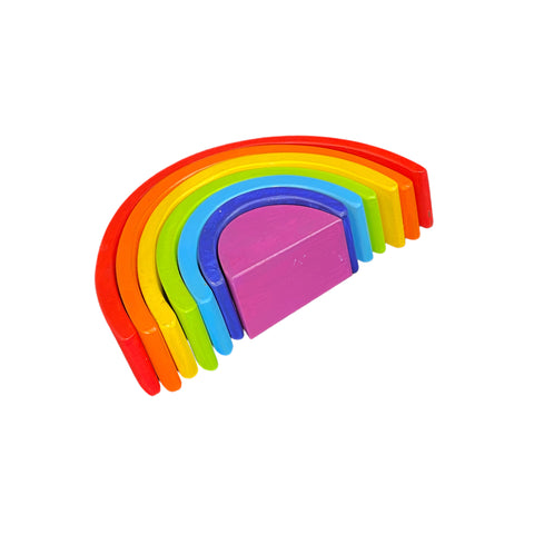 wooden rainbow stacking toy