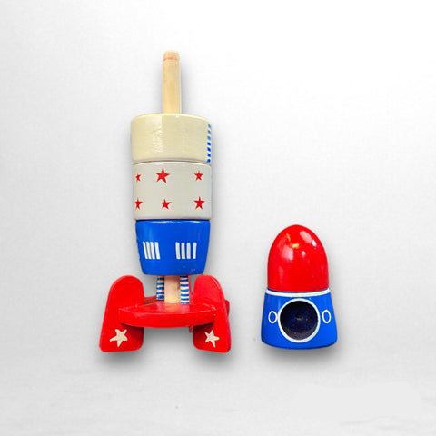 Wooden Rocket | Stacking Toy | Channapatna Toys