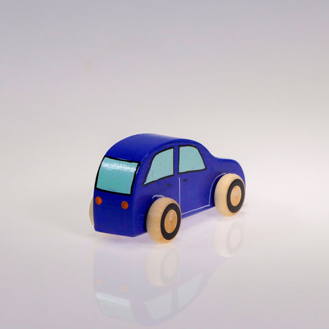 wooden toy car blue