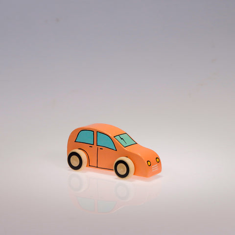 wooden tiy car peach color