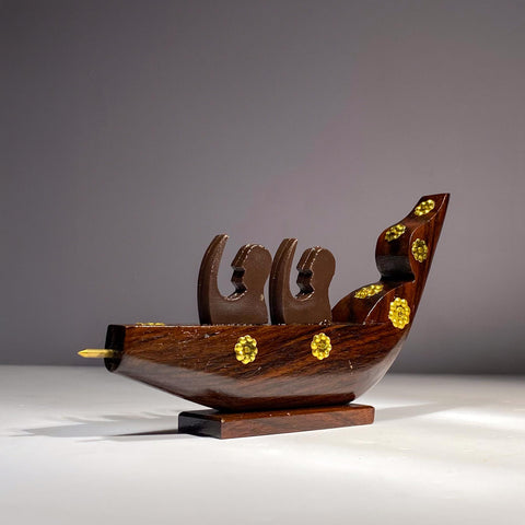 wooden two rower boat