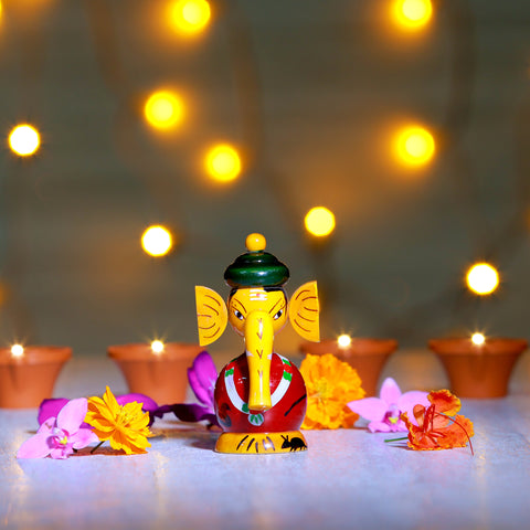 wooden ganesha figurine