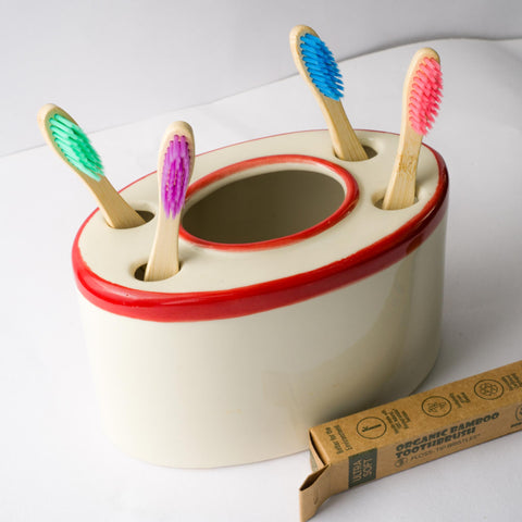 bamboo toothbrush with colour bristles