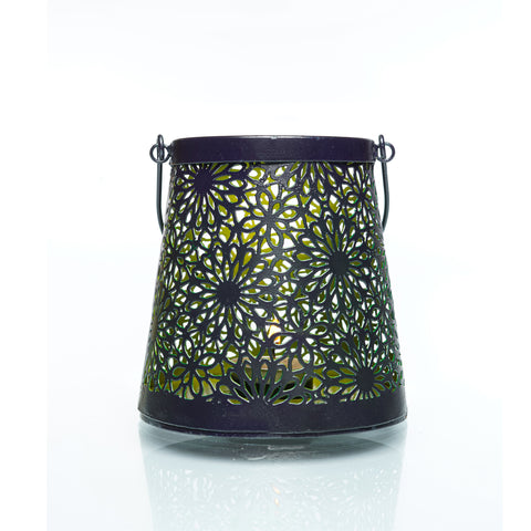 black-metal-flower-pattern-tealight-holder