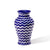 Blue Pottery Flower Vase | Zig Zag Pattern, 7.5 Inch