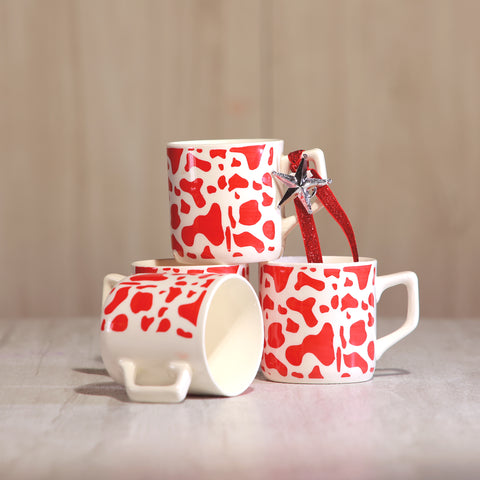 ceramic mug with red dots