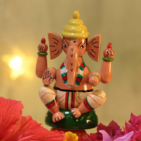 channapatna wooden ganesha figurine small