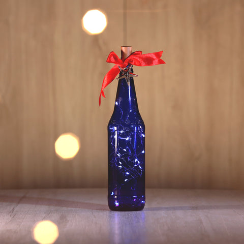 decorative christmas bottles blue