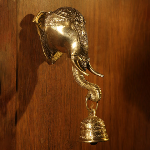 handcrafted ganesha with bell