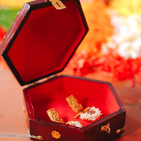 Wooden jewellery box open image