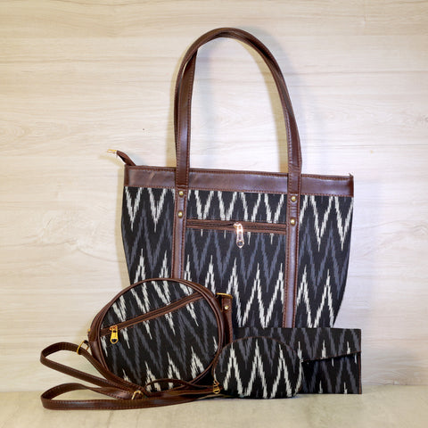 Handcrafted Ikat Ladies Handbag Set | Set of 4