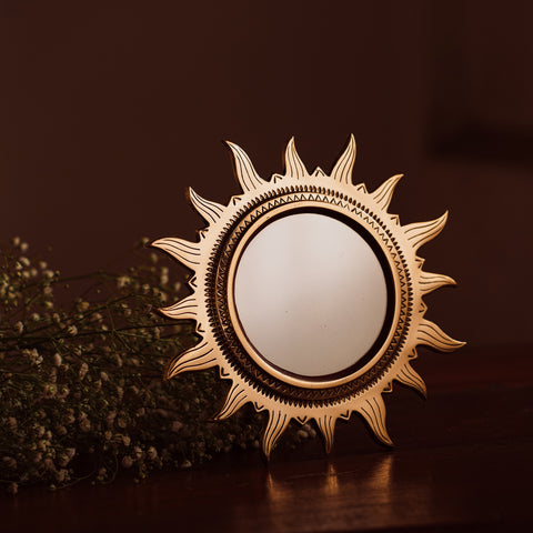 Aranmula Kannadi, table-top metal mirror, 3.5 inch