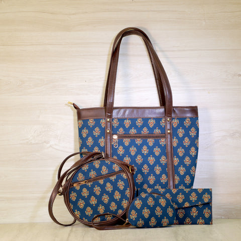 Handcrafted Ikat Ladies Handbag Set | Set of 4