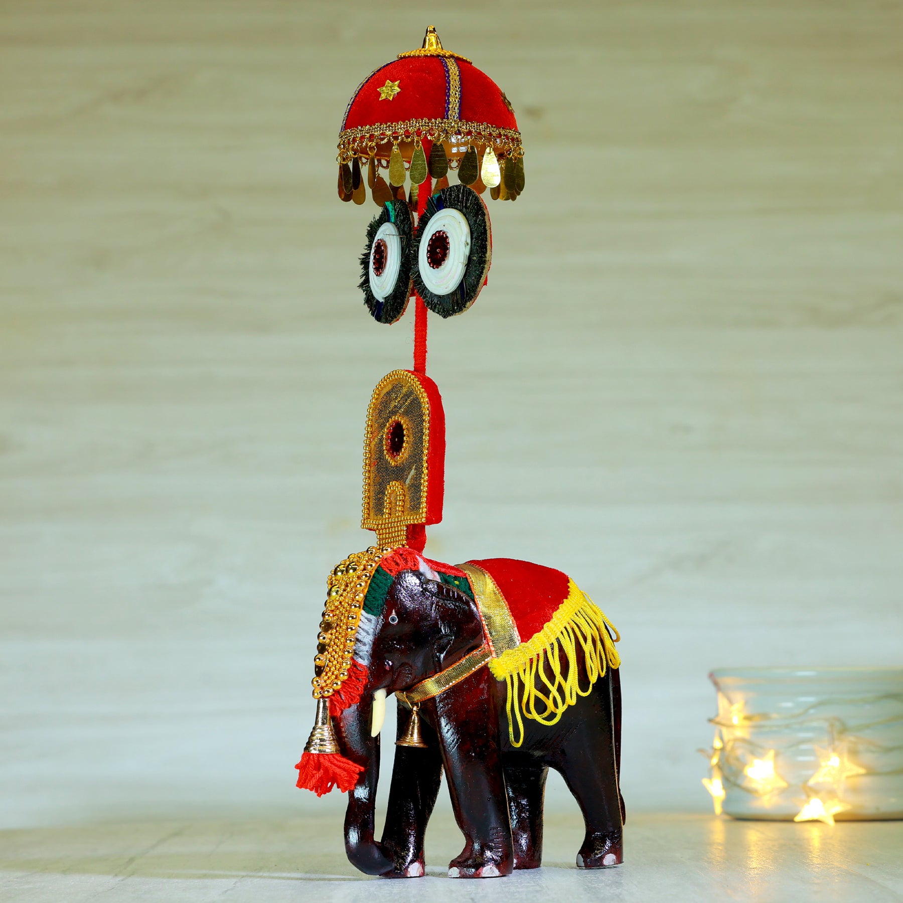 Handcraved 10 Inches Rosewood Pooram Elephant
