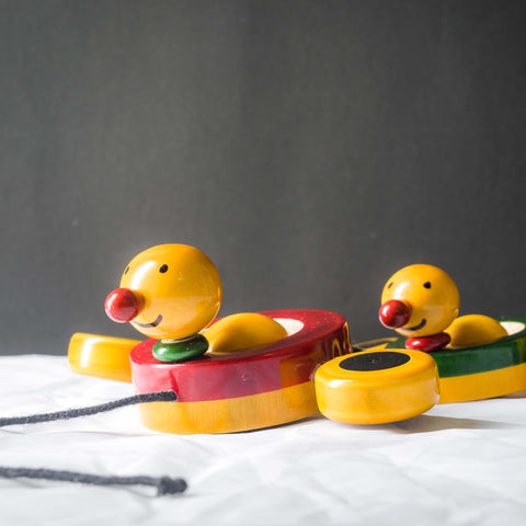 Wooden Peddling Duck pull along toys