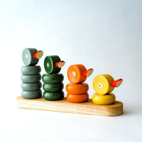 wooden multicolour wooden duck counting set 