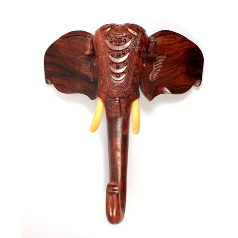 Wooden Elephant Head Wall Hanging (Big) | Handcrafted Rosewood Products