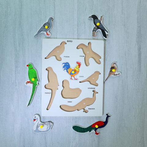 woodeb puzzles birds for kids