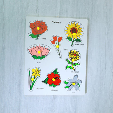 wooden puzzles flowers