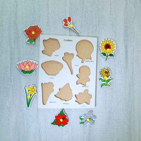 wooden puzzles for kids flowers