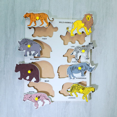 wooden puzzles wild animals for kids