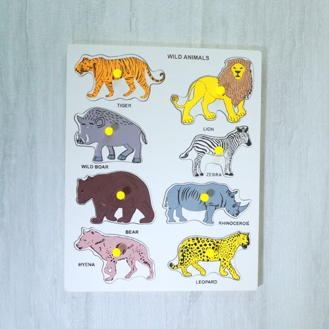wooden puzzles wild animals