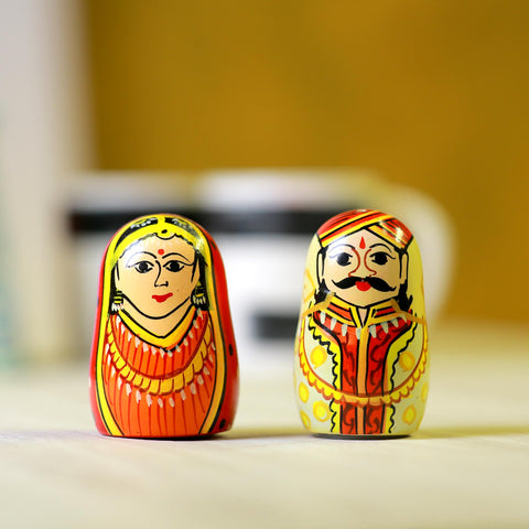 wooden channapatna salt and pepper shaker